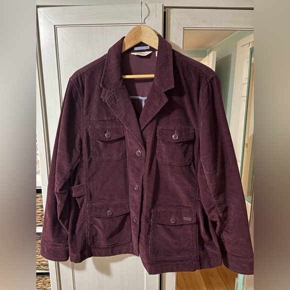 L.L. Bean Burgundy Blazer Corduroy XL - Picture 1 of 9